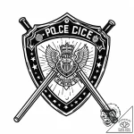 Tat tattoo sketch, police badge with crossed… – style Jaeger Mini – tattoo sketch (11.12.2025 04:37)