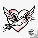 Tattoo sketch a heart transforming into a bir… – style Flux Inscriptions – tattoo sketch (11.12.2025 05:17)