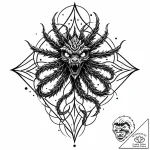 A demogorgon from stranger things, concept ar… – style Jaeger Mini – tattoo sketch (11.12.2025 08:36)