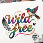 Tattoo design a word like “wild” or “free” wi… – style Flux Inscriptions – tattoo sketch (11.12.2025 09:17)