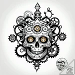 Tattoo sketch a brain with gears and circuits… – style Jagger Old – tattoo sketch (11.12.2025 14:17)