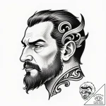 Tattoo sketch a lion’s head, serene yet fierc… – style Flux Inscriptions – tattoo sketch (11.12.2025 17:17)