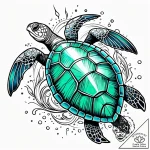Tattoo sketch, sea turtle with shiny blue-gre… – style Jaeger Simple – tattoo sketch (11.12.2025 17:36)