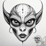 Tattoo sketch a stylized alien’s head with la… – style Jaeger Simple – tattoo sketch (11.12.2025 21:36)