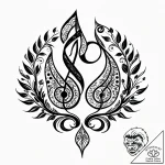 Tattoo sketch two halves of a song lyric., ar… – style Jagger Old – tattoo sketch (11.12.2025 23:36)