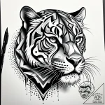 Tattoo sketch, tribal panther with abstract g… – style Jaeger Simple – tattoo sketch (12.12.2025 02:57)