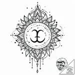 счастье (символ), tattoo drawing outline, rou… – style Jaeger Mini – tattoo sketch (12.12.2025 03:17)