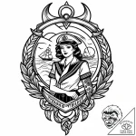 Headphones, tattoo flash sheet design, old sc… – style Jaeger Mini – tattoo sketch (12.12.2025 04:37)