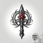 Animated blade with spectral glow, ink illust… – style Jagger Old – tattoo sketch (12.12.2025 06:57)
