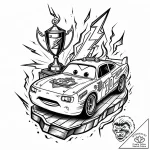 Eskiz.to, tattoo sketch, lightning mcqueen wi… – style Jaeger Mini – tattoo sketch (12.12.2025 07:57)