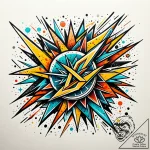 An abstract expressionist painting with bold… – style Jaeger Simple – tattoo sketch (12.12.2025 08:56)