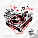 Tat tattoo sketch, neon turntable glowing und… – style Flux Inscriptions – tattoo sketch (12.12.2025 15:18)
