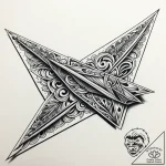 бумажный самолетик, tattoo flash sheet design… – style Jaeger Simple – tattoo sketch (12.12.2025 15:36)