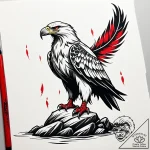 Tattoo sketch, spirit standing on rock with e… – style Jaeger Simple – tattoo sketch (12.12.2025 19:36)