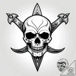Tattoo sketch, skull intertwined with crossed… – style Jagger Old – tattoo sketch (12.12.2025 21:36)