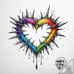 Barbed wire heart bleeding petals, tattoo ske… – style Jaeger Simple – tattoo sketch (12.12.2025 22:17)