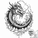 числа (как элементы), concept art for tattoo,… – style Jaeger Mini – tattoo sketch (12.12.2025 22:37)