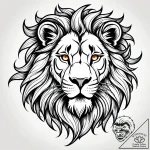 Ancient lion with burning eyes, artistic tatt… – style Jaeger Simple – tattoo sketch (13.12.2025 02:16)