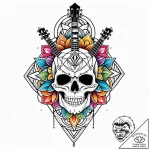 Tat tattoo sketch, queen barb with skull-shap… – style Jaeger Mini – tattoo sketch (13.12.2025 03:57)