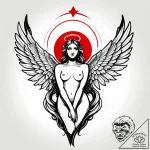 Tat tattoo sketch, majestic angel with large… – style Jagger Old – tattoo sketch (13.12.2025 08:16)