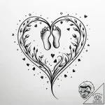 Tattoo design a heart made of tiny footprints… – style Jaeger Simple – tattoo sketch (13.12.2025 08:56)