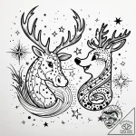 Tattoo sketch, sven and olaf silhouette with… – style Jaeger Simple – tattoo sketch (13.12.2025 10:16)