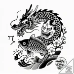 Tattoo sketch a blackwork outline of a zodiac… – style Flux Inscriptions – tattoo sketch (13.12.2025 12:37)