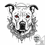 питбультерьер, concept art for tattoo, bold o… – style Jaeger Mini – tattoo sketch (13.12.2025 14:37)