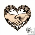 Tattoo design a heart made of two hands gentl… – style Flux Inscriptions – tattoo sketch (13.12.2025 15:17)