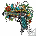 Tattoo gun that is part machine, part organic… – style Jaeger Mini – tattoo sketch (13.12.2025 18:37)