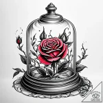 Bell jar protecting a single, luminous enchan… – style Jaeger Simple – tattoo sketch (13.12.2025 20:57)