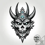 Obsidian helm beneath spectral gate, tattoo f… – style Jagger Old – tattoo sketch (13.12.2025 21:37)