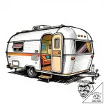 The interior of a classic airstream trailer,… – style Flux Inscriptions – tattoo sketch (13.12.2025 21:57)