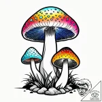 Glowing mushroom cluster, bioluminescent, art… – style Jagger Old – tattoo sketch (14.12.2025 01:36)