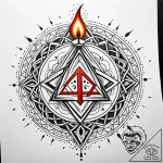 Candle wax forming runes, tattoo sketch desig… – style Jaeger Simple – tattoo sketch (14.12.2025 04:57)