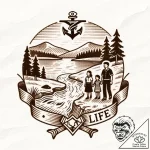 Tattoo design a landscape with a river flowin… – style Flux Inscriptions – tattoo sketch (14.12.2025 07:17)