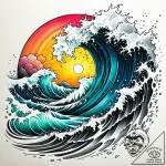 Tat tattoo sketch, crashing ocean waves with… – style Jaeger Simple – tattoo sketch (14.12.2025 08:57)