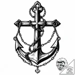 Naval anchor entangled in chains, artistic ta… – style Jaeger Mini – tattoo sketch (14.12.2025 11:56)