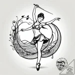 A music box with a dancing ballerina, concept… – style Jagger Old – tattoo sketch (14.12.2025 16:16)