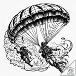 Paratroopers descending from the sky, tattoo… – style Jaeger Simple – tattoo sketch (14.12.2025 16:57)