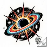 Tat tattoo sketch, black hole spiraling with… – style Flux Inscriptions – tattoo sketch (14.12.2025 17:57)