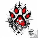 кошачьи лапки, tattoo sketch design, trash po… – style Jaeger Mini – tattoo sketch (14.12.2025 22:36)