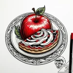 Tattoo sketch ‘apple’ on one, ‘pie’ on the ot… – style Jaeger Simple – tattoo sketch (15.12.2025 06:16)