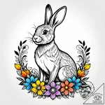 Tattoo sketch, thumper laughing with flowers,… – style Jagger Old – tattoo sketch (15.12.2025 06:56)