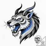 Eskiz.to, tattoo sketch, sulley roaring with… – style Flux Inscriptions – tattoo sketch (15.12.2025 12:17)