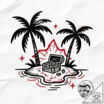 Tattoo design a tropical island with palm tre… – style Flux Inscriptions – tattoo sketch (15.12.2025 13:38)