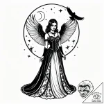 Tat tattoo sketch, goth figure standing in mo… – style Jagger Old – tattoo sketch (15.12.2025 14:37)