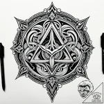 62. tattoo design: a “chernobog” rune with su… – style Jaeger Simple – tattoo sketch (15.12.2025 16:37)