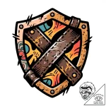 Tattoo design a weathered leather texture for… – style Flux Inscriptions – tattoo sketch (15.12.2025 18:59)