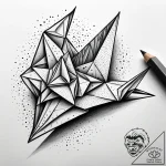 A person folding a complex origami figure., t… – style Jaeger Simple – tattoo sketch (15.12.2025 19:17)